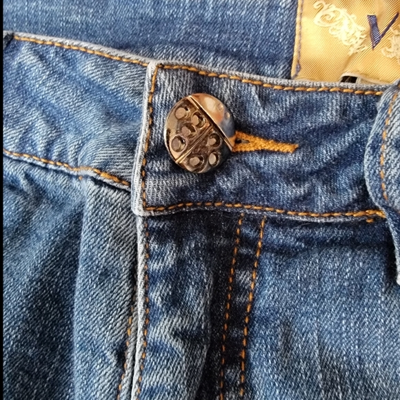 V Cristina Jeans Light Washed Women's Size 10 Rhinestone Pockets Straight Legs - Picture 5 of 6